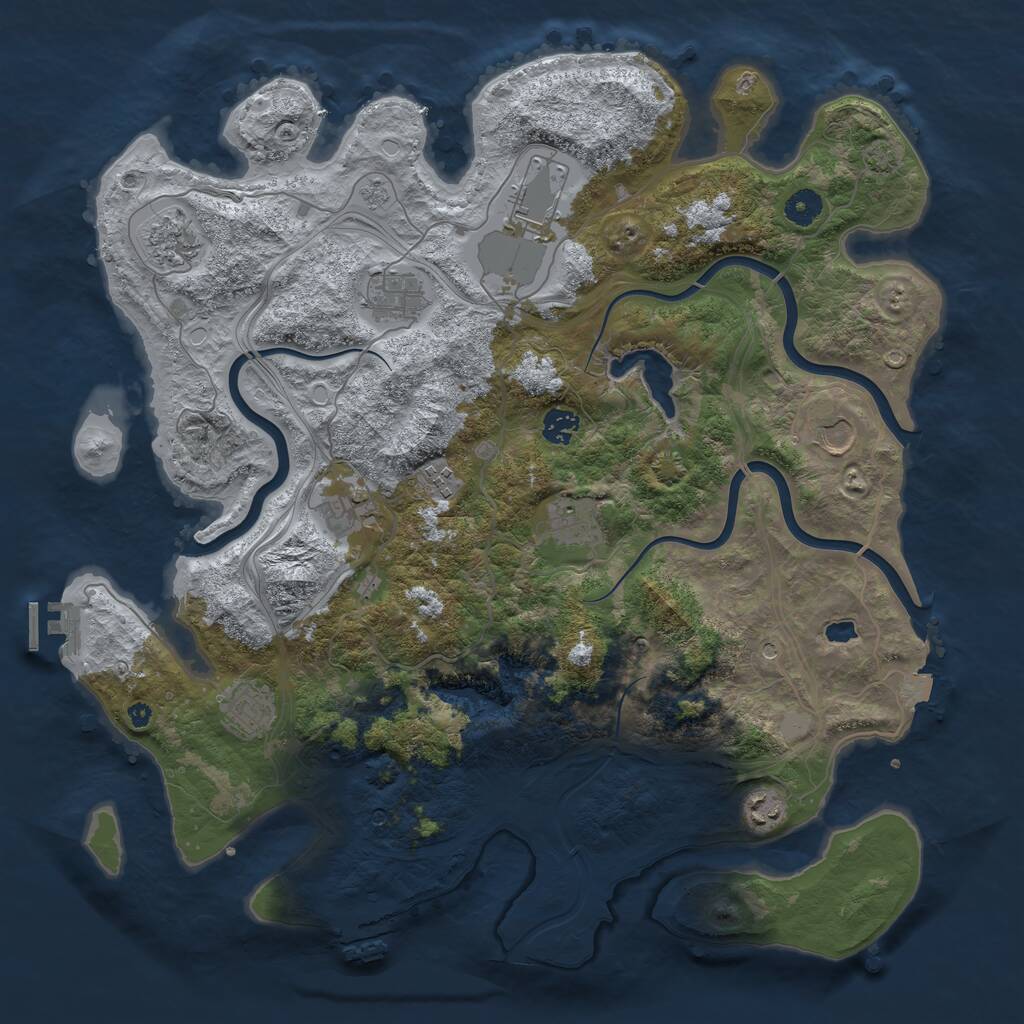 Rust Map: Procedural Map, Size: 4250, Seed: 1988236432, 16 Monuments