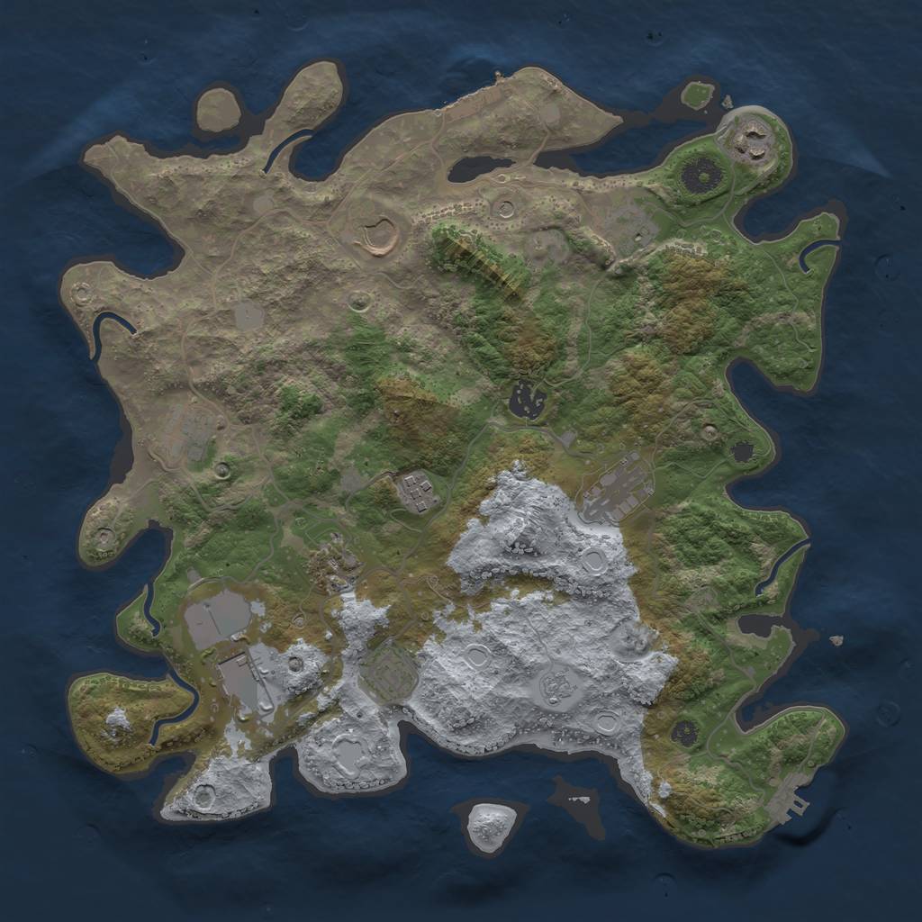 Rust Map: Procedural Map, Size: 3700, Seed: 26267877, 17 Monuments