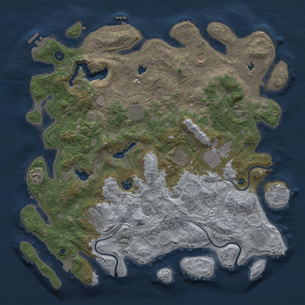 Rust Map: Procedural Map, Size: 4500, Seed: 278431395, 16 Monuments