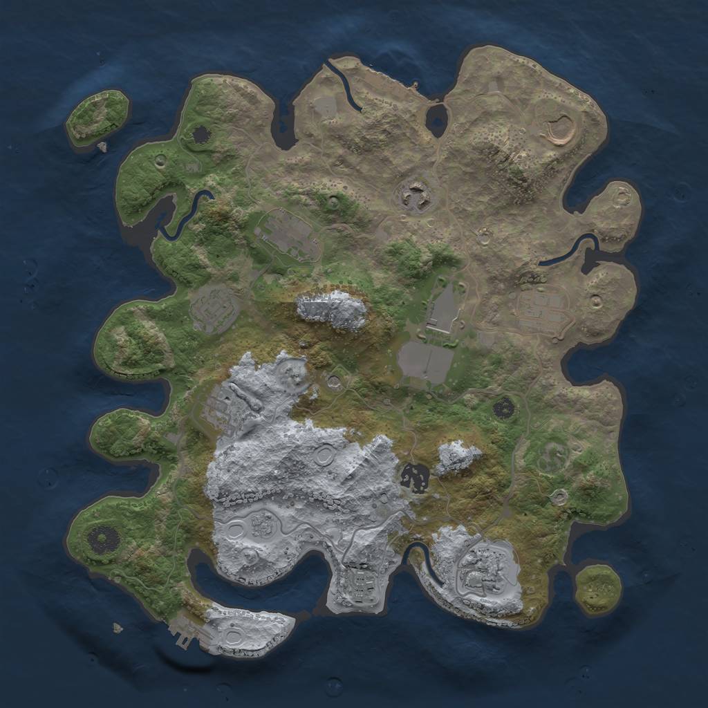 Rust Map: Procedural Map, Size: 3500, Seed: 427528729, 19 Monuments
