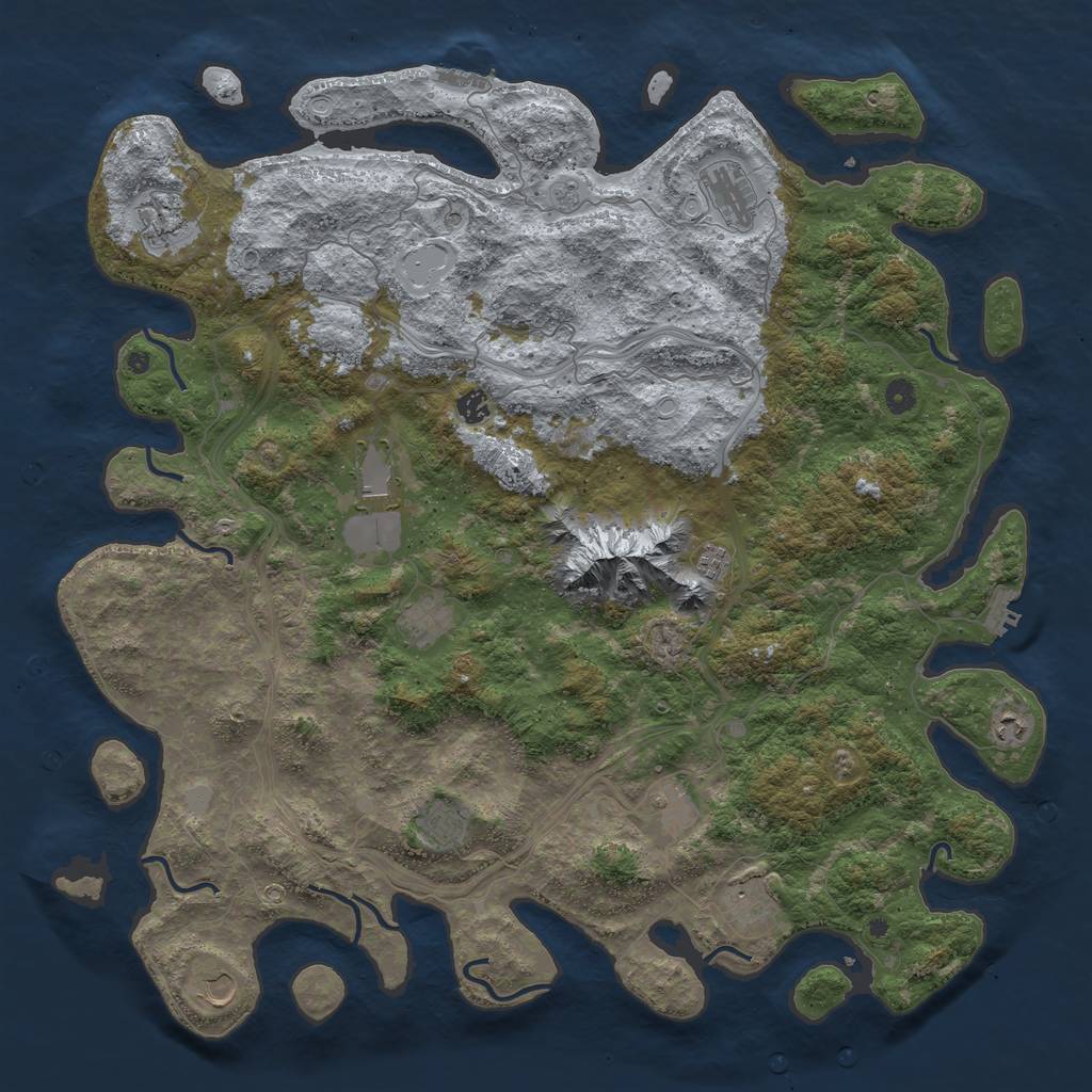 Rust Map: Procedural Map, Size: 5000, Seed: 364030197, 20 Monuments