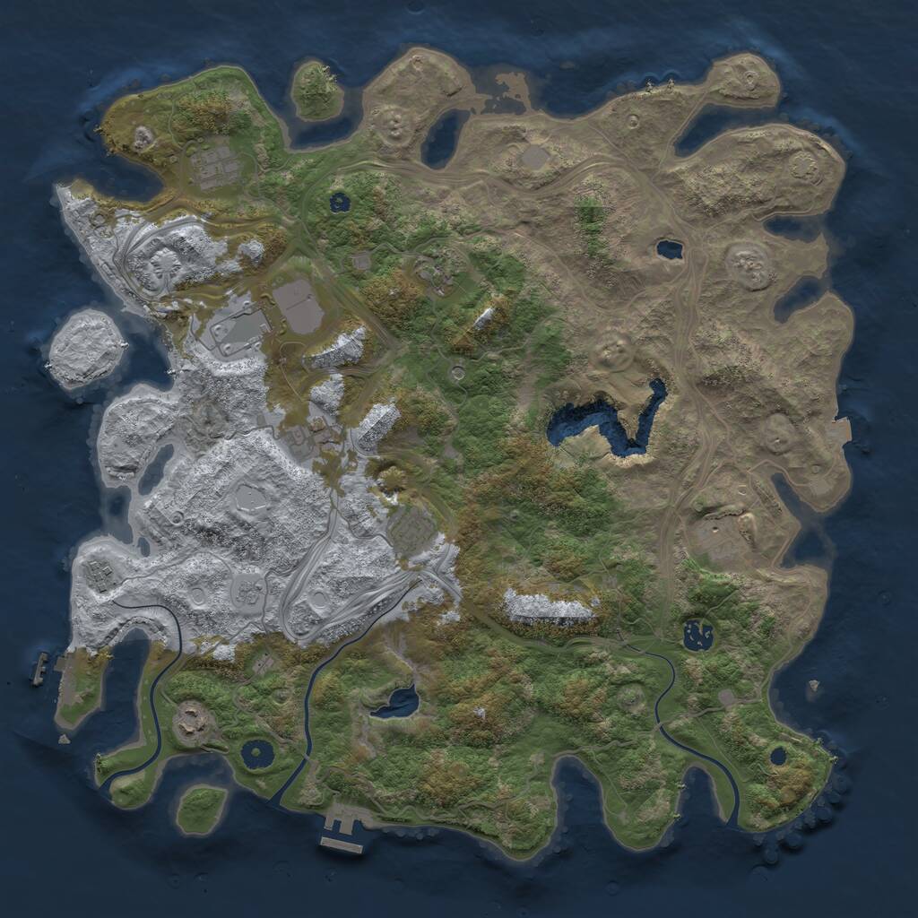 Rust Map: Procedural Map, Size: 4400, Seed: 84992149, 15 Monuments