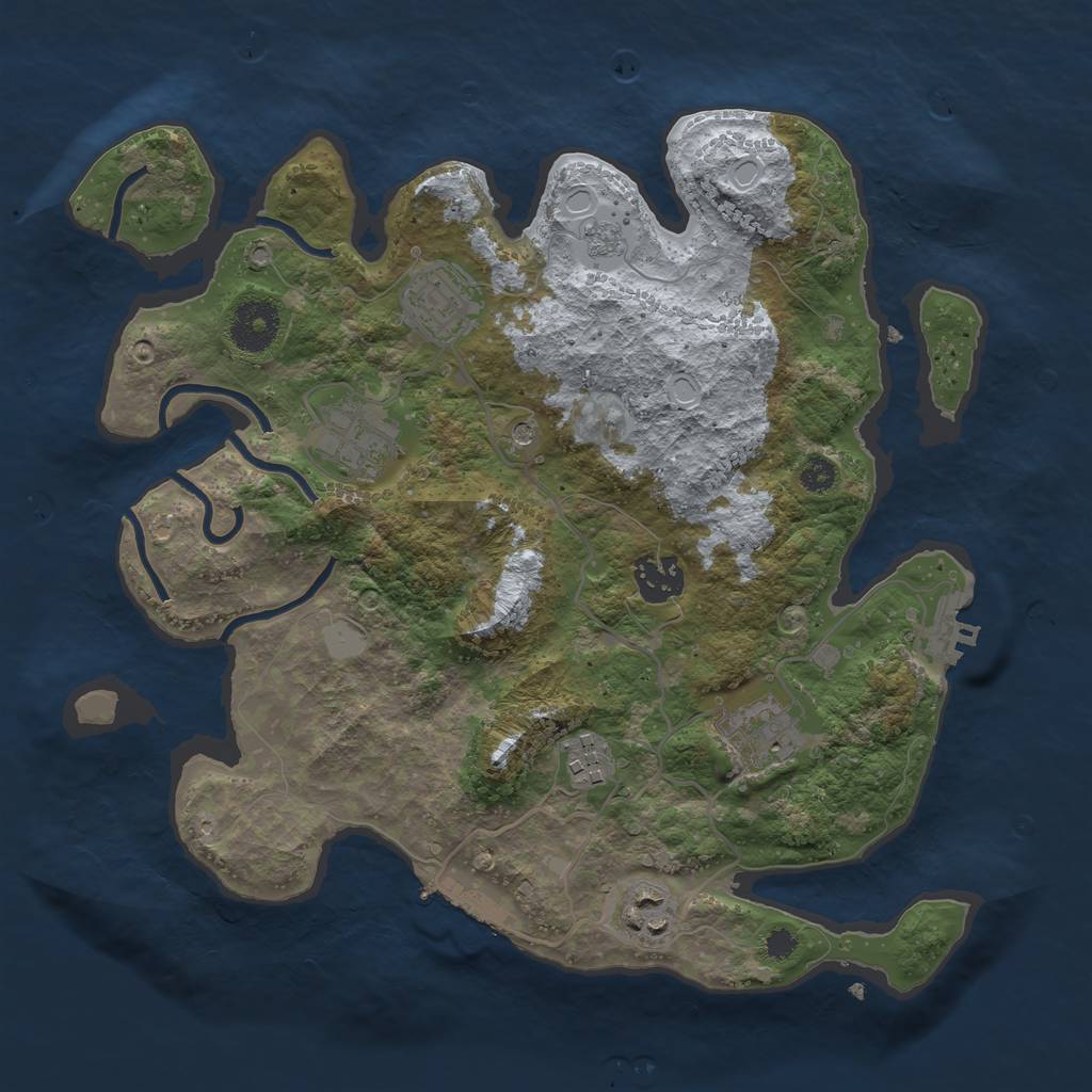 Rust Map: Procedural Map, Size: 3250, Seed: 1204199539, 15 Monuments