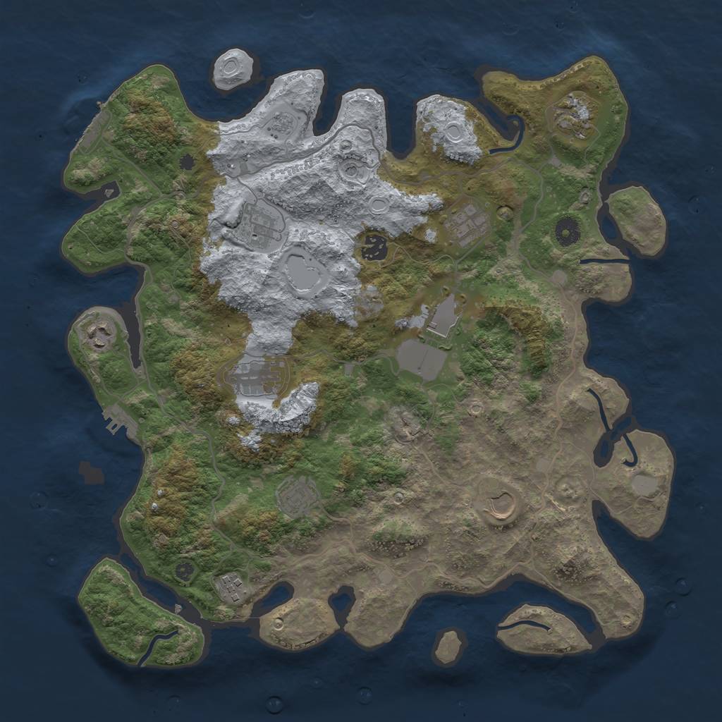 Rust Map: Procedural Map, Size: 4000, Seed: 46917, 19 Monuments