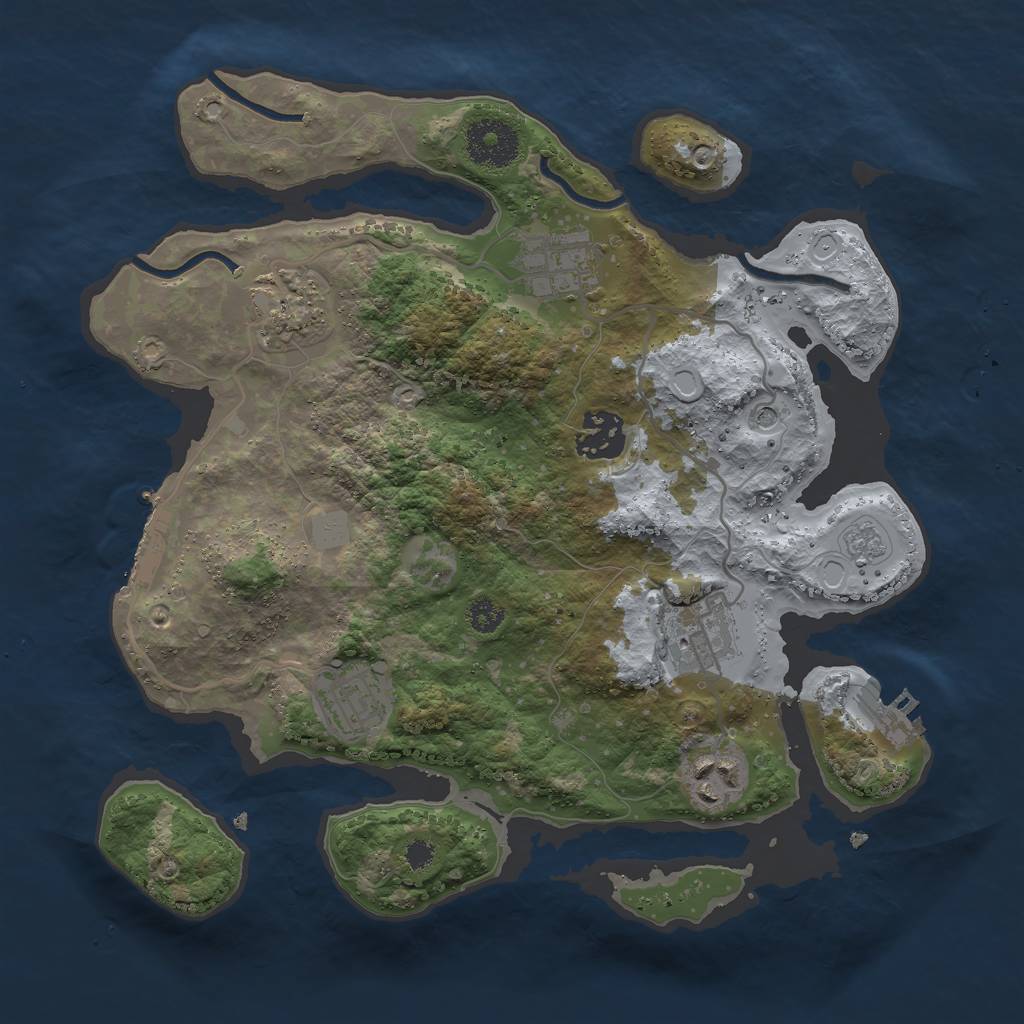 Rust Map: Procedural Map, Size: 3000, Seed: 279535534, 15 Monuments