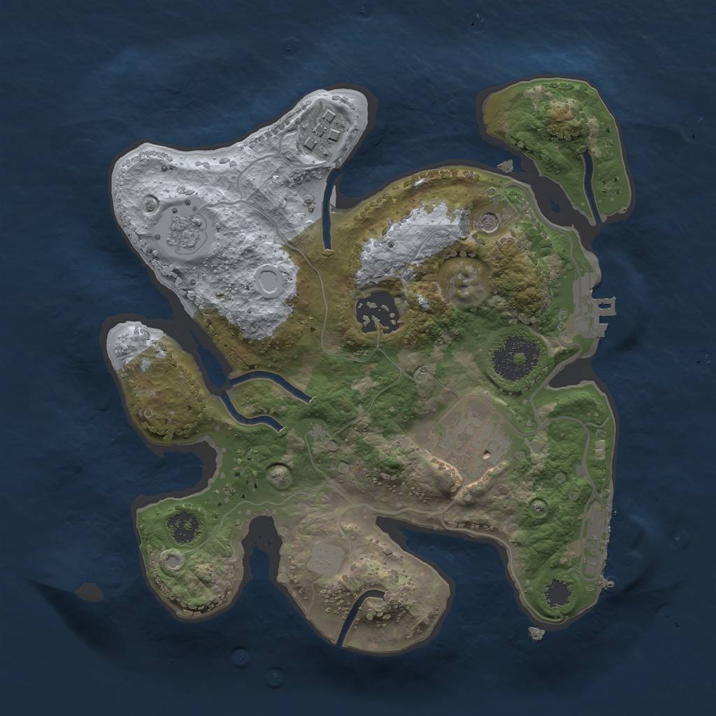 Rust Map: Procedural Map, Size: 2400, Seed: 4152362, 12 Monuments