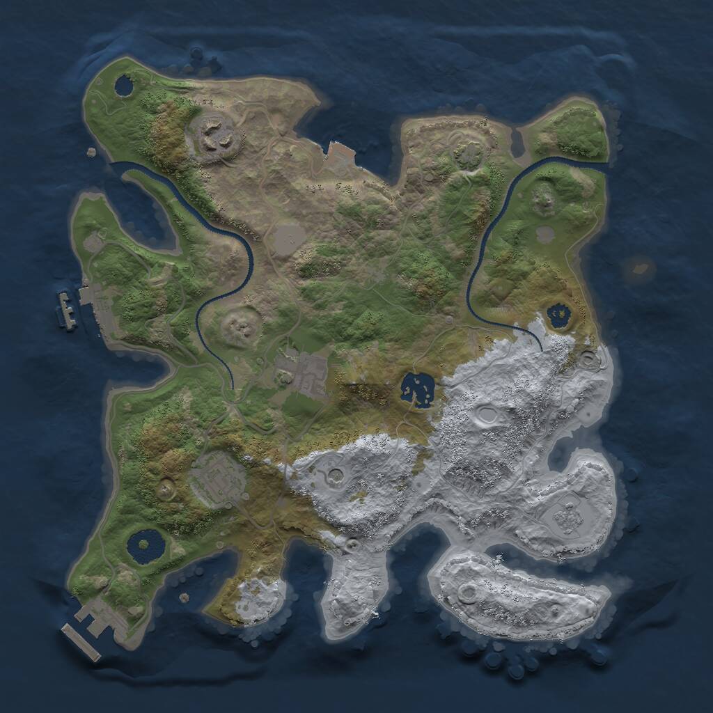 Rust Map: Procedural Map, Size: 3000, Seed: 139871234, 10 Monuments