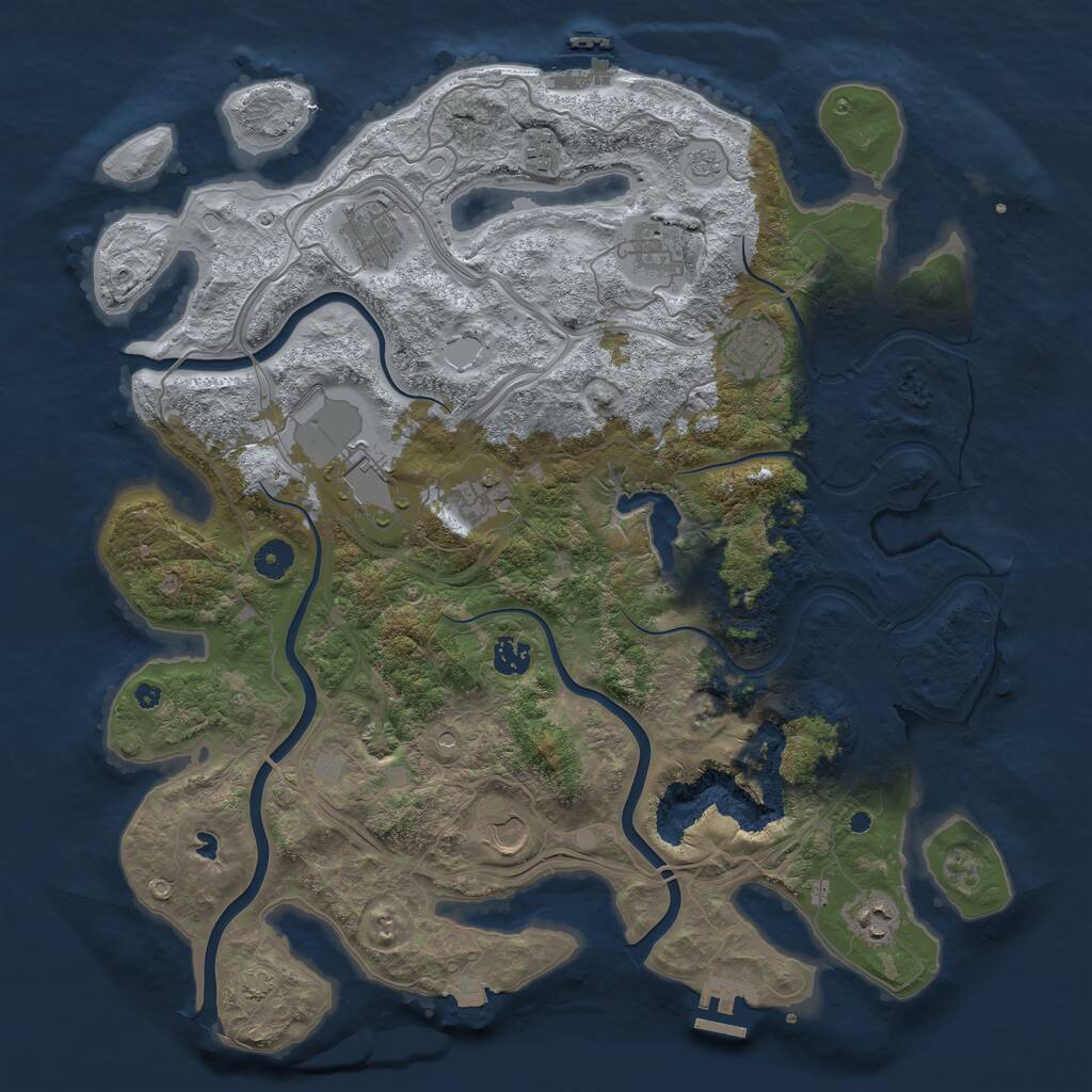 Rust Map: Procedural Map, Size: 4250, Seed: 461307430, 15 Monuments