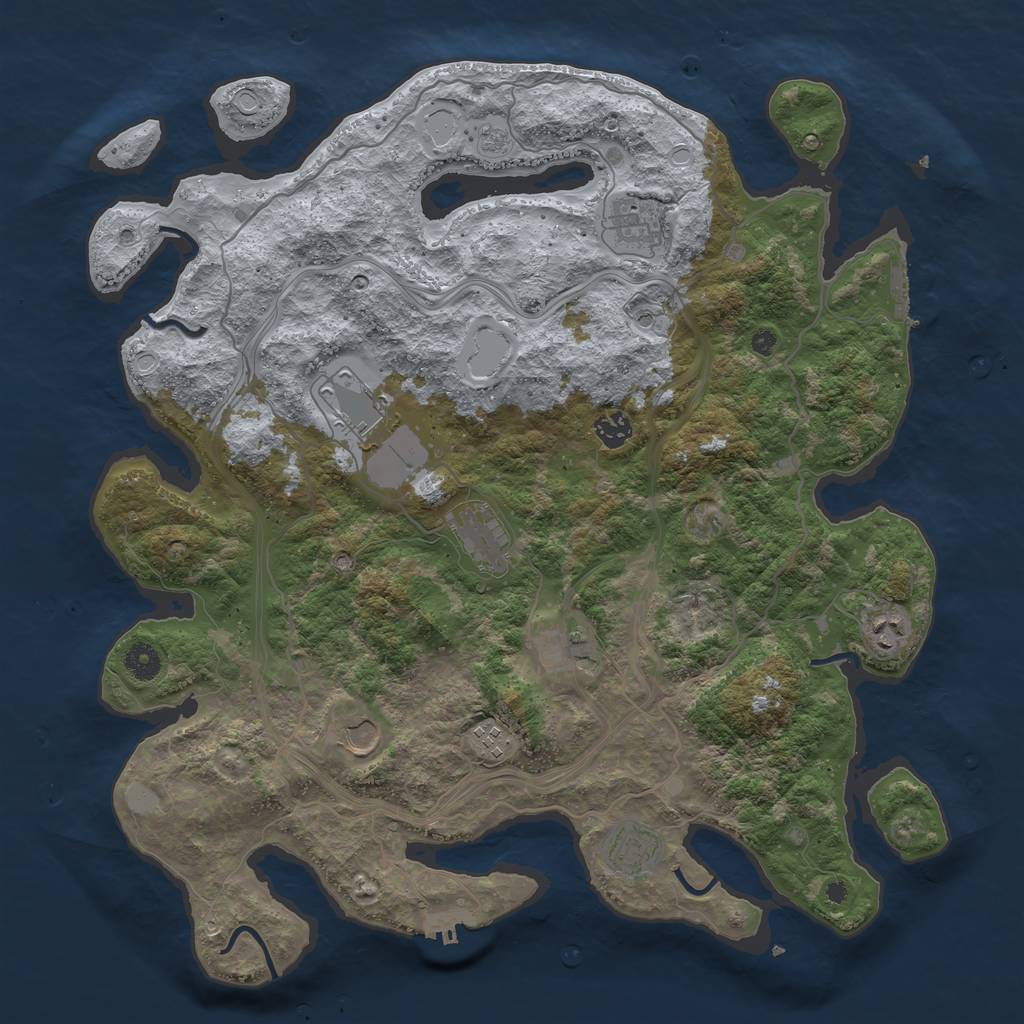 Rust Map: Procedural Map, Size: 4250, Seed: 461307430, 18 Monuments