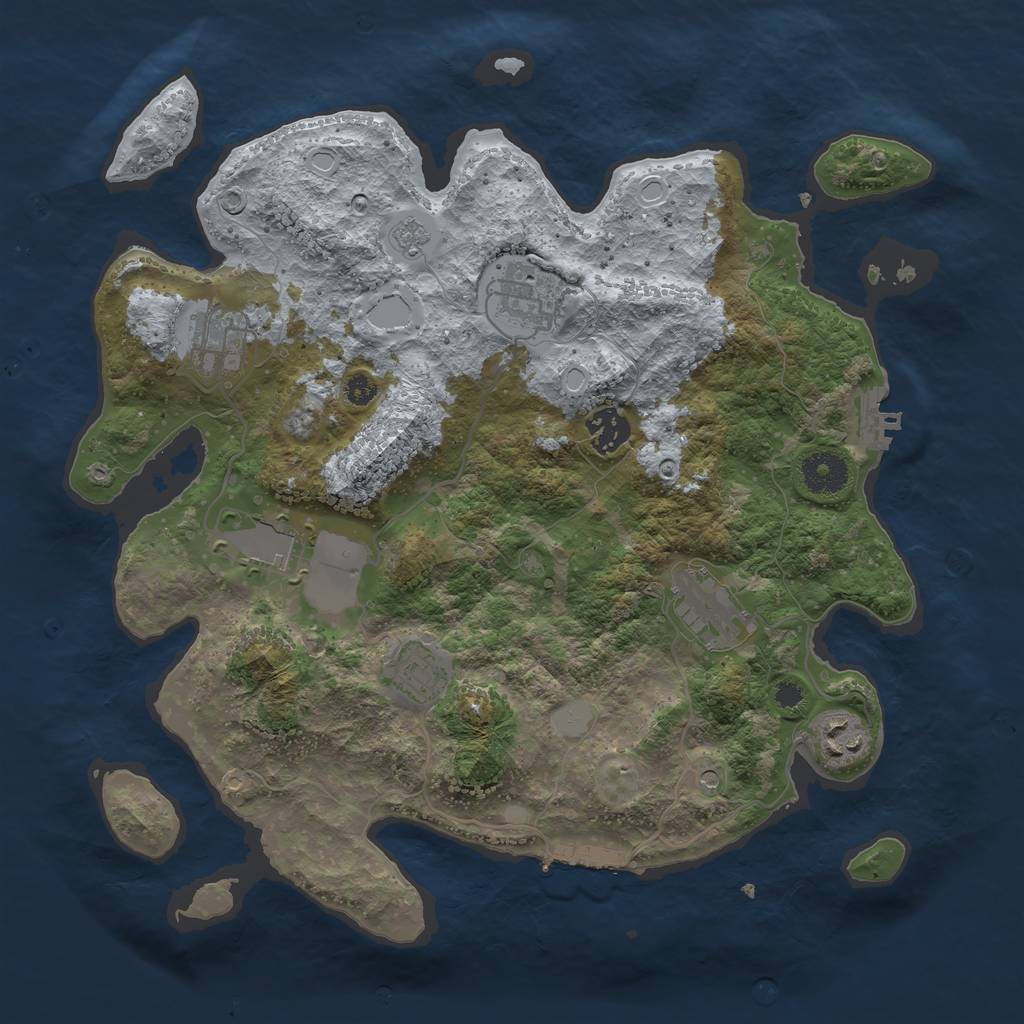Rust Map: Procedural Map, Size: 3500, Seed: 30102163, 16 Monuments
