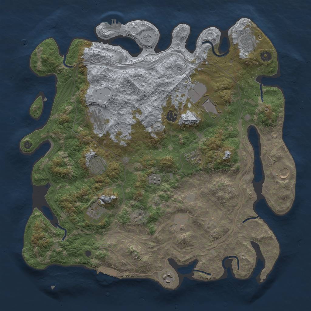 Rust Map: Procedural Map, Size: 4250, Seed: 424303496, 20 Monuments