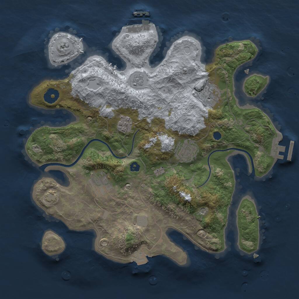 Rust Map: Procedural Map, Size: 3000, Seed: 1771280928, 10 Monuments