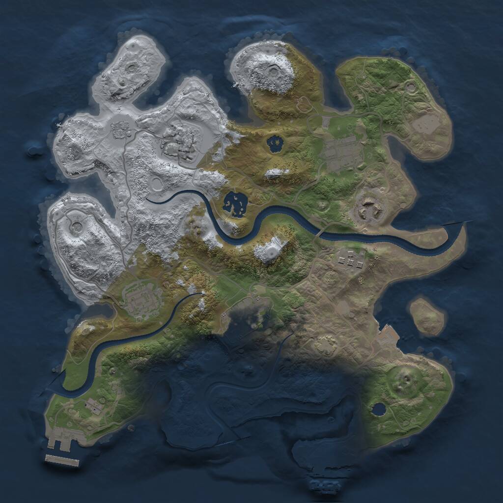 Rust Map: Procedural Map, Size: 3000, Seed: 1340335275, 13 Monuments