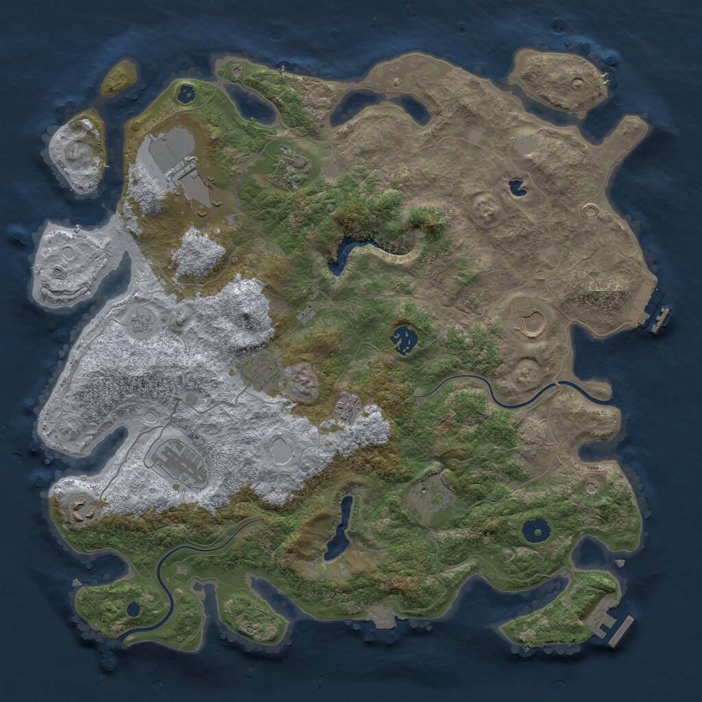 Rust Map: Procedural Map, Size: 4000, Seed: 423149657, 15 Monuments