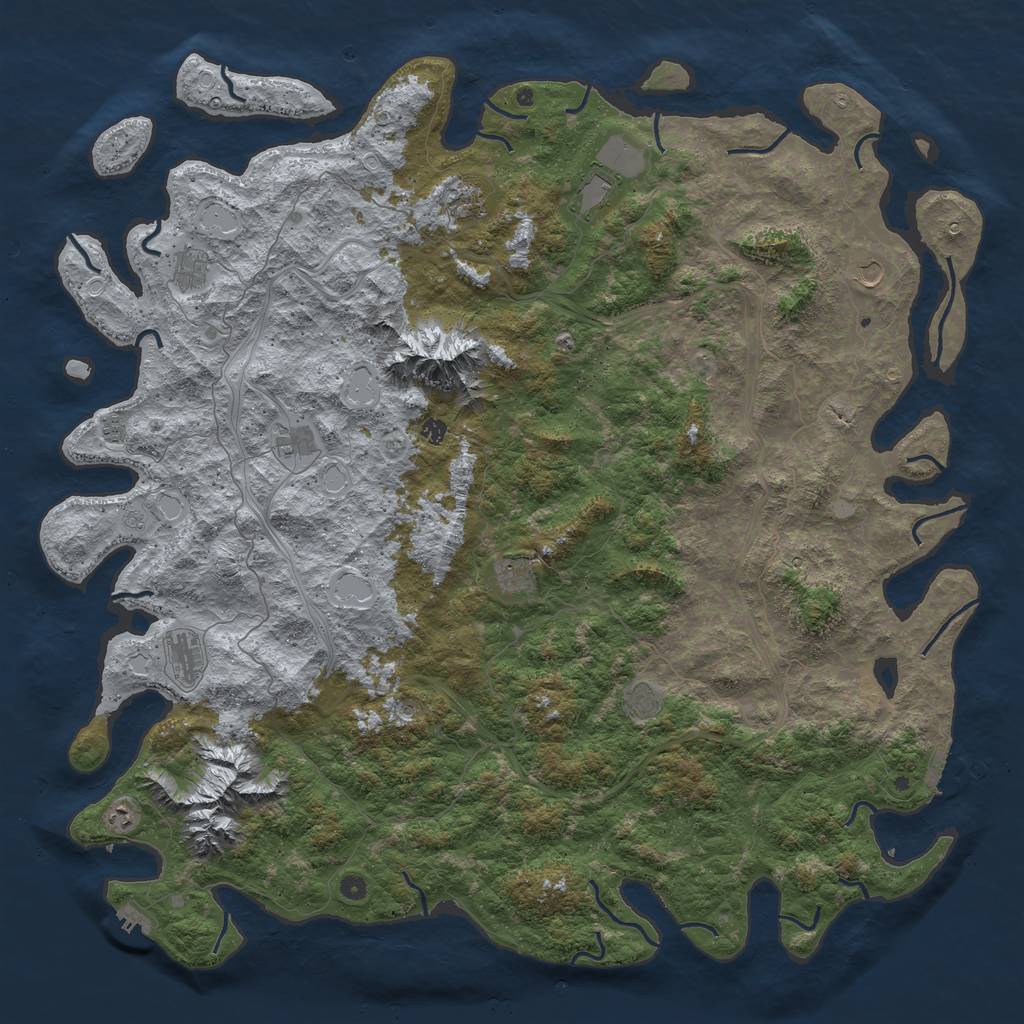 Rust Map: Procedural Map, Size: 6000, Seed: 72255, 20 Monuments