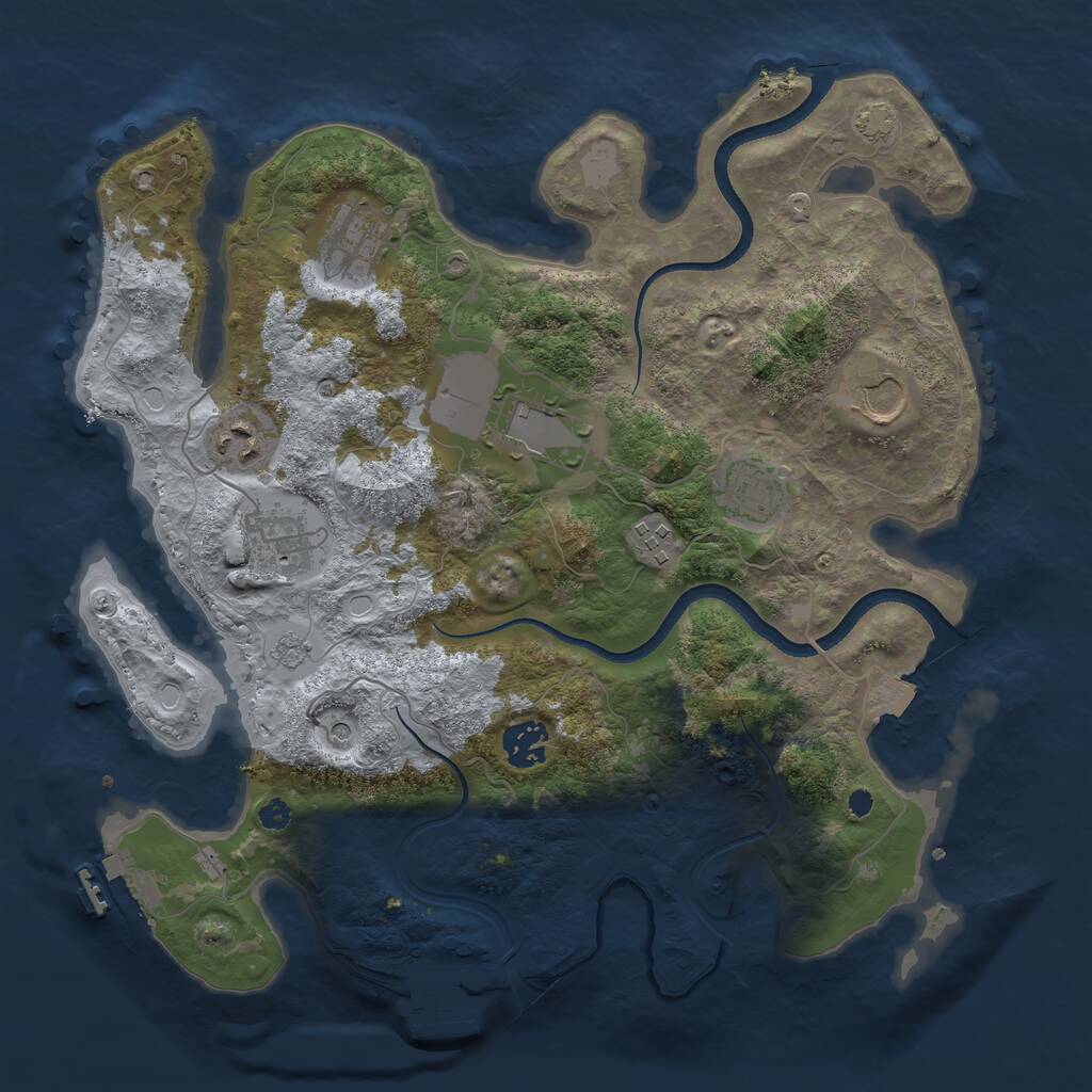 Rust Map: Procedural Map, Size: 3500, Seed: 1399751420, 14 Monuments