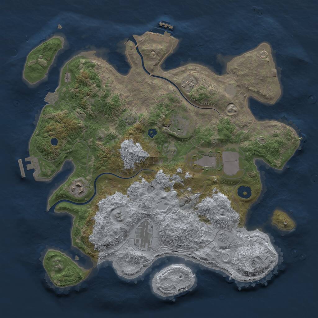 Rust Map: Procedural Map, Size: 3500, Seed: 10177856, 11 Monuments
