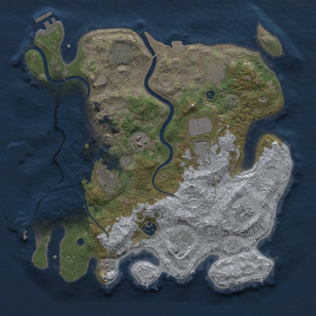 Rust Map: Procedural Map, Size: 3500, Seed: 34321454, 15 Monuments