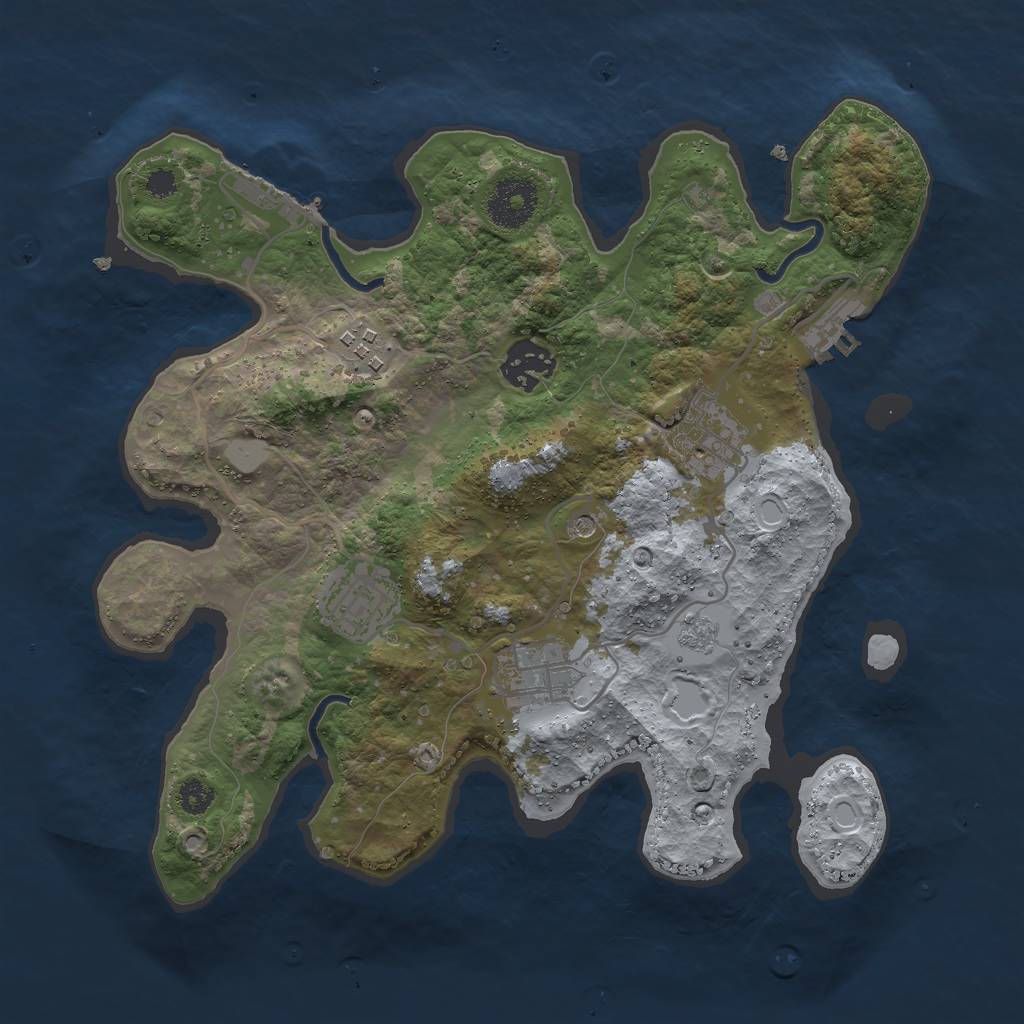 Rust Map: Procedural Map, Size: 3035, Seed: 862310, 12 Monuments