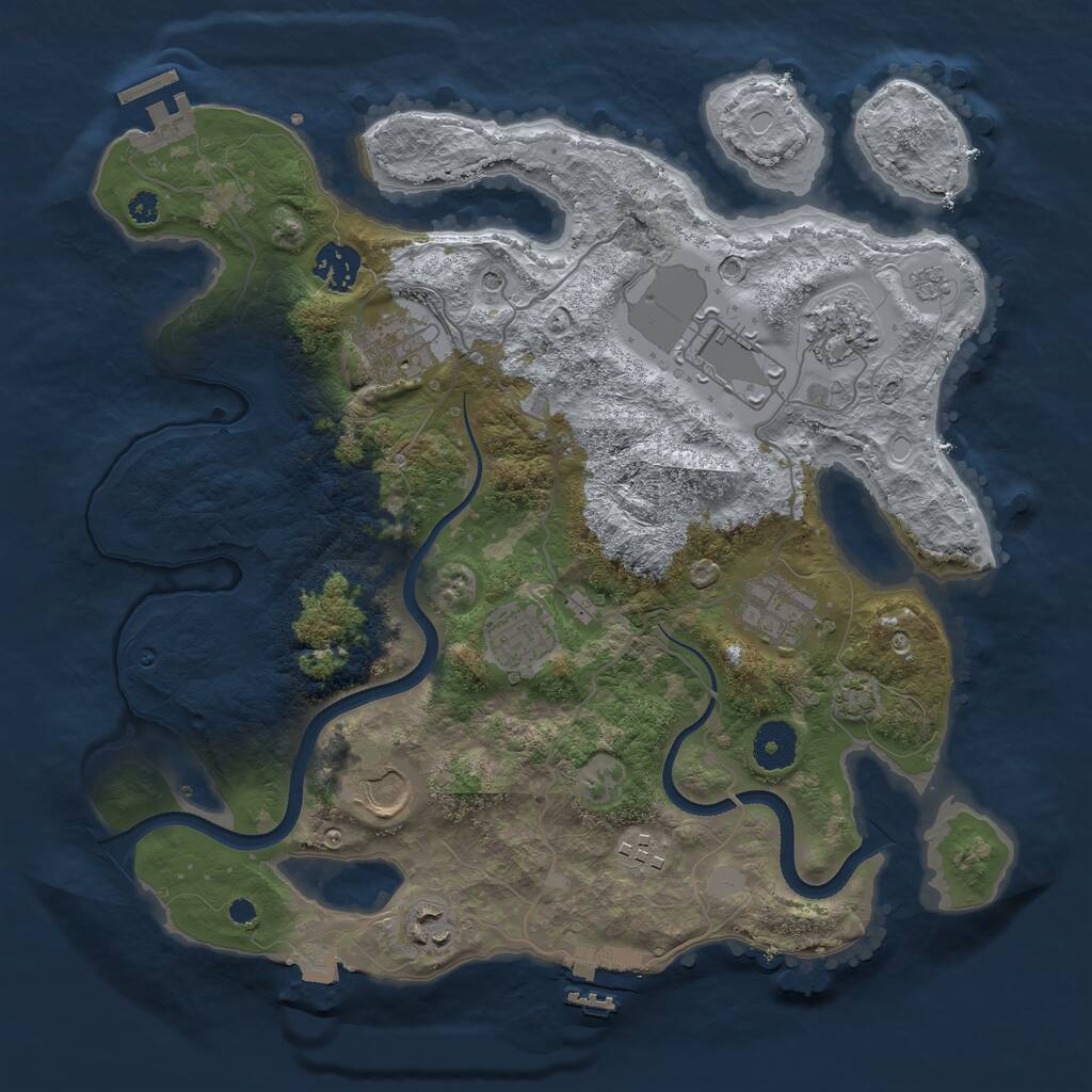 Rust Map: Procedural Map, Size: 3500, Seed: 59209388, 15 Monuments