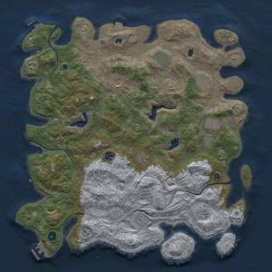 Thumbnail Rust Map: Procedural Map, Size: 4500, Seed: 1746445596, 16 Monuments