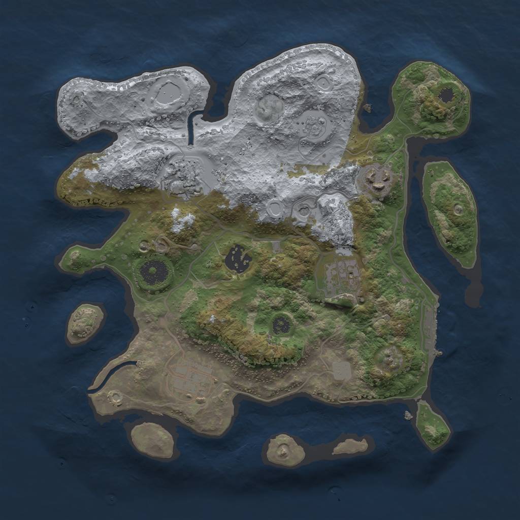 Rust Map: Procedural Map, Size: 3000, Seed: 1367782233, 13 Monuments