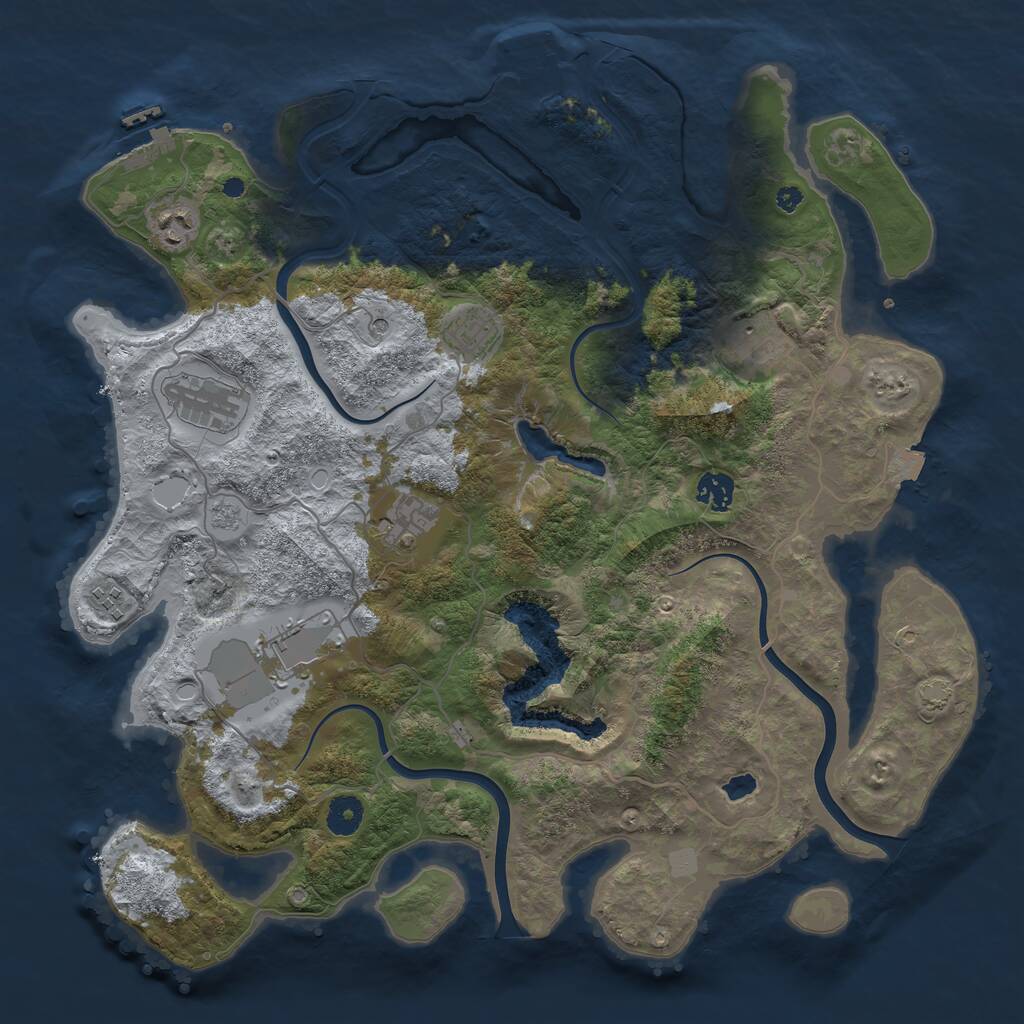 Rust Map: Procedural Map, Size: 4000, Seed: 948937281, 14 Monuments