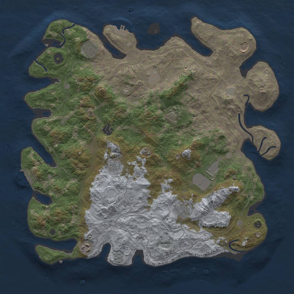 Rust Map: Procedural Map, Size: 4300, Seed: 54296, 19 Monuments
