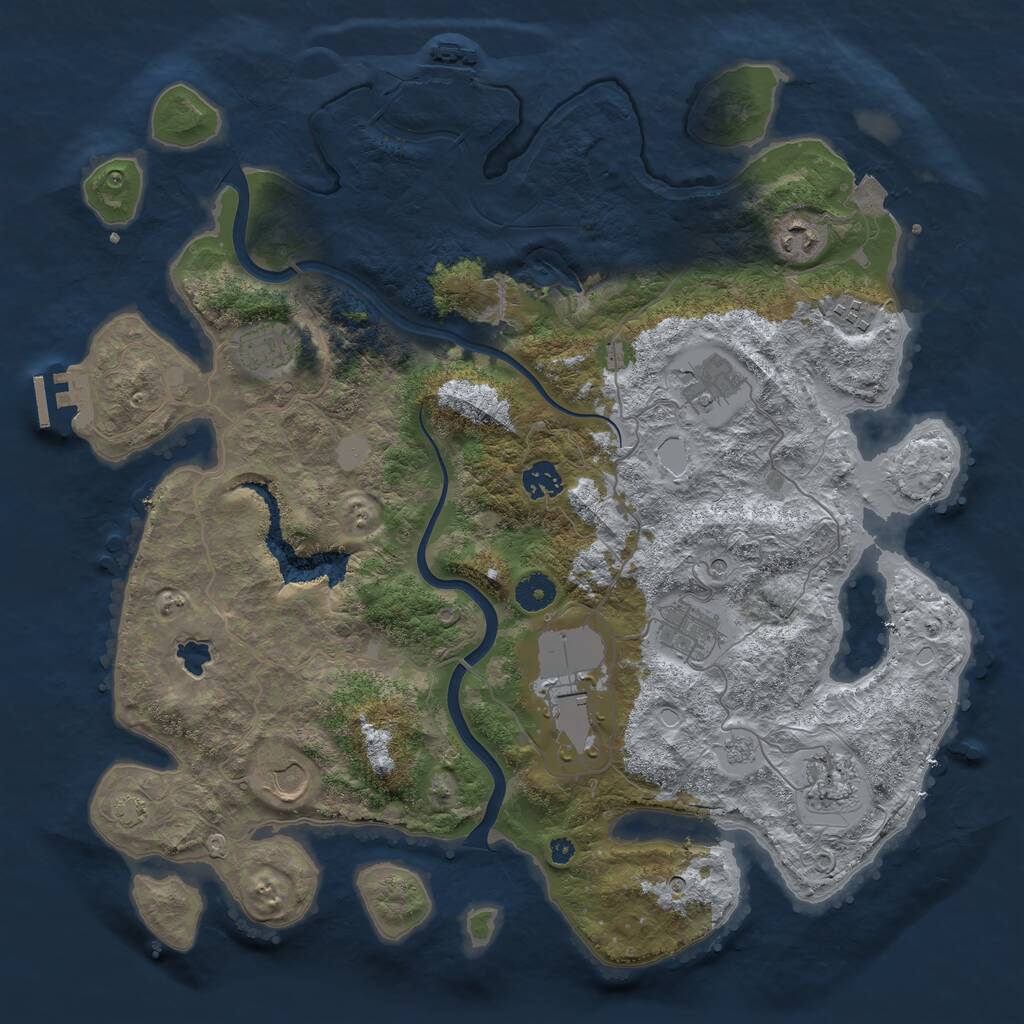 Rust Map: Procedural Map, Size: 4000, Seed: 8578145, 15 Monuments