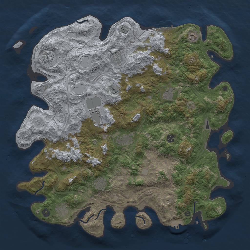 Rust Map: Procedural Map, Size: 4500, Seed: 58430286, 19 Monuments