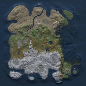 Thumbnail Rust Map: Procedural Map, Size: 3500, Seed: 385988208, 15 Monuments