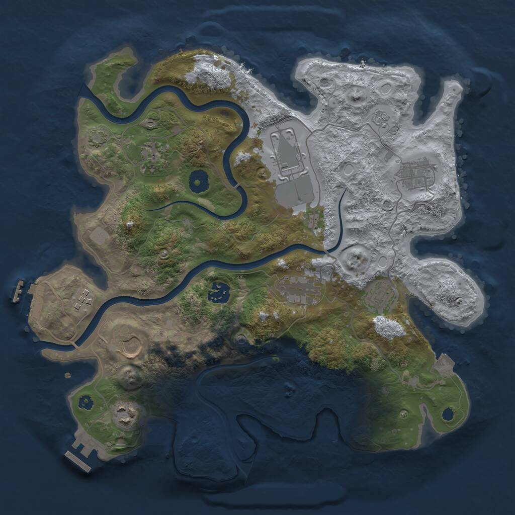 Rust Map: Procedural Map, Size: 3500, Seed: 42662842, 15 Monuments