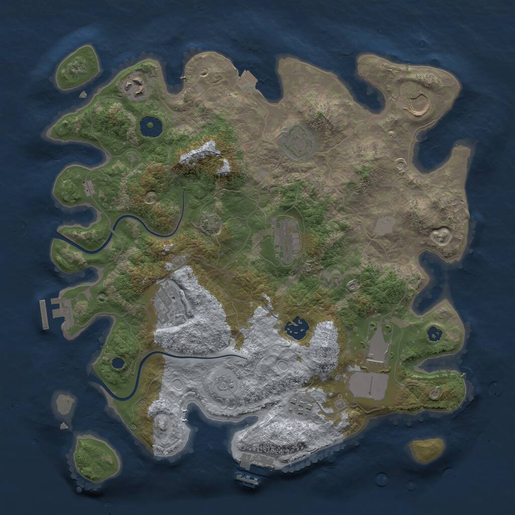 Rust Map: Procedural Map, Size: 3500, Seed: 42546780, 13 Monuments