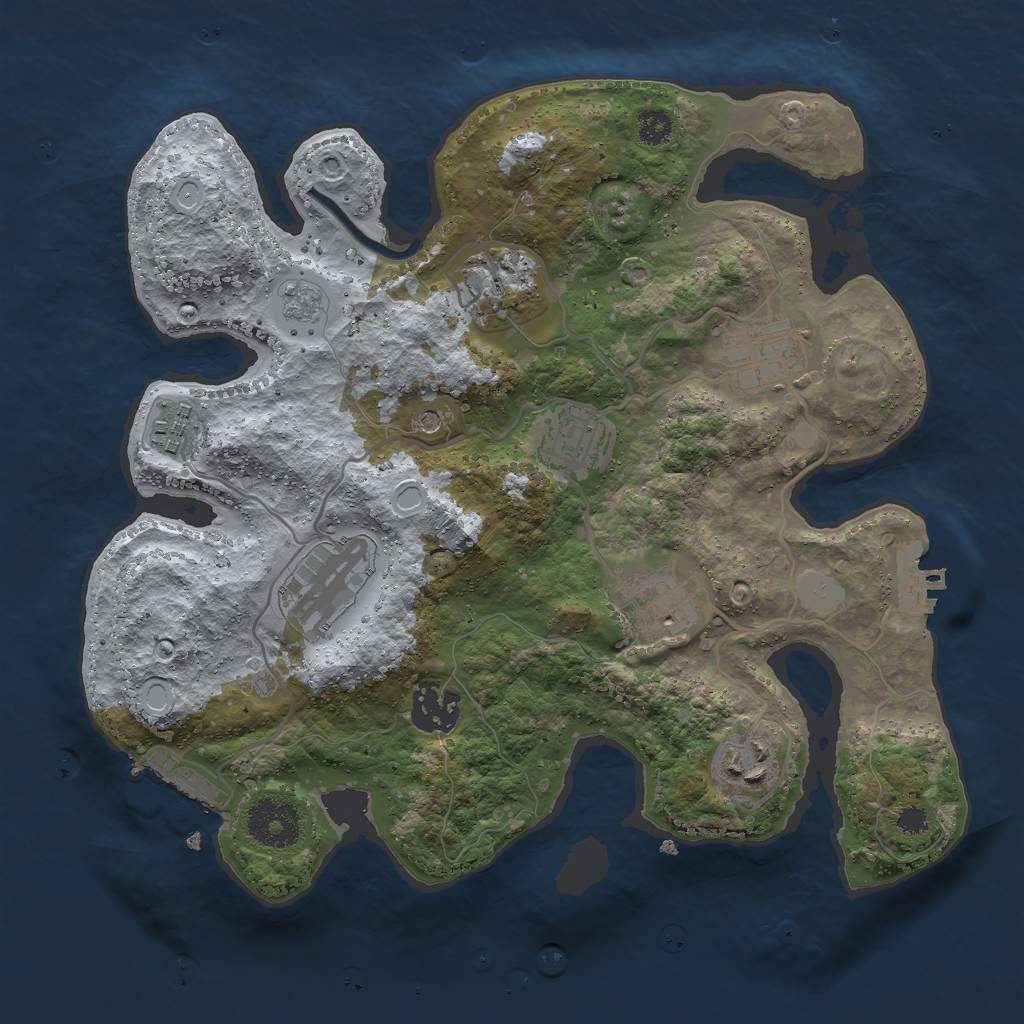 Rust Map: Procedural Map, Size: 3000, Seed: 25735901, 17 Monuments