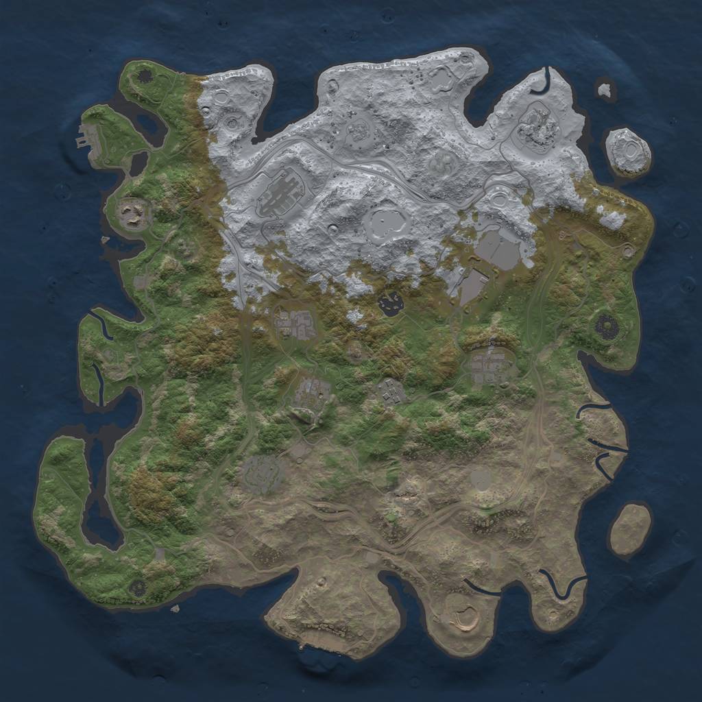Rust Map: Procedural Map, Size: 4250, Seed: 439641882, 20 Monuments