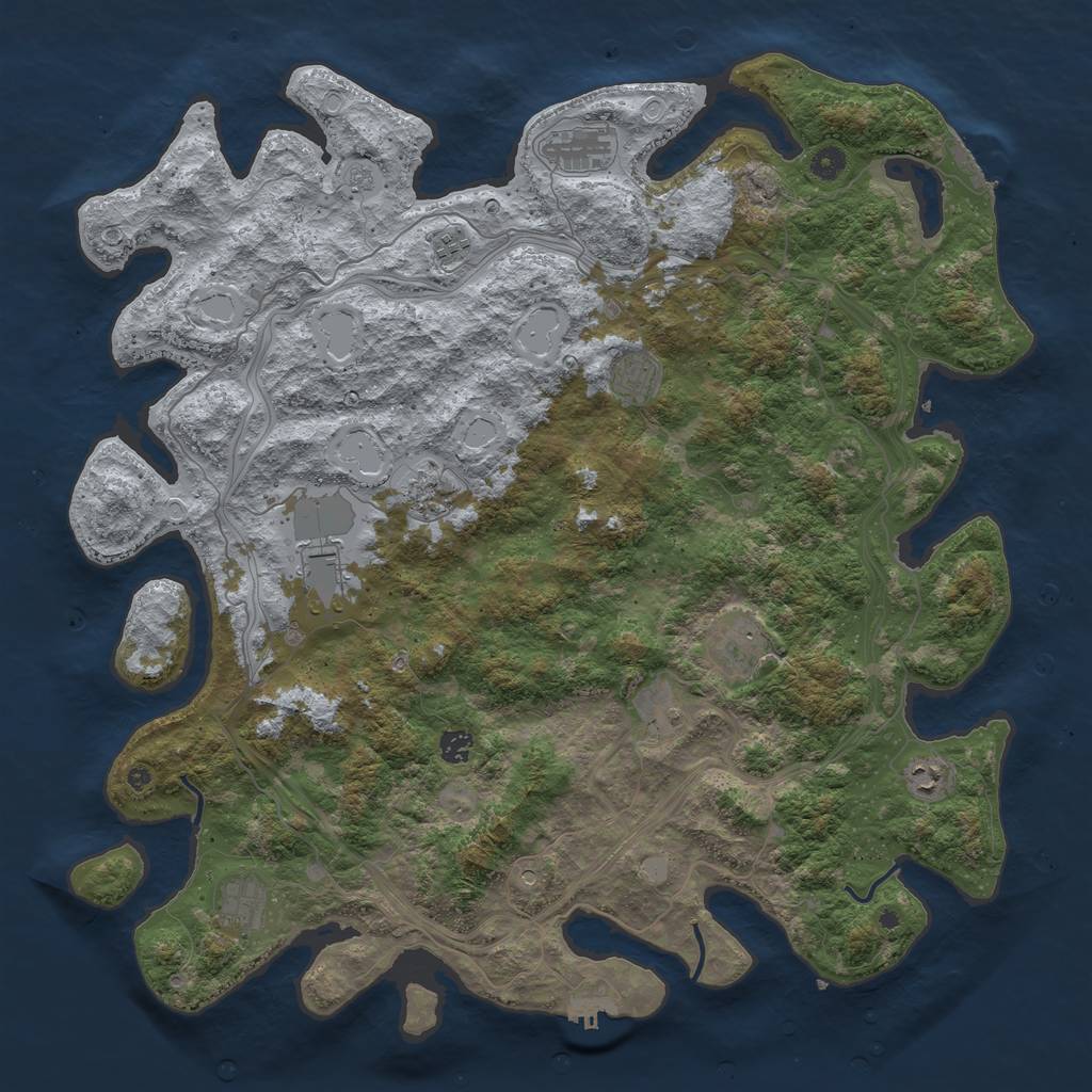 Rust Map: Procedural Map, Size: 4800, Seed: 1067312510, 19 Monuments