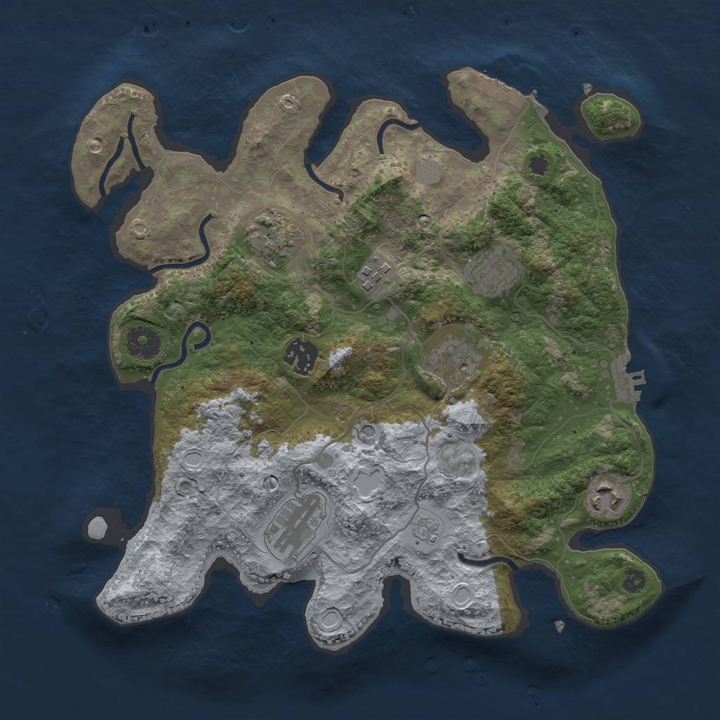 Rust Map: Procedural Map, Size: 3200, Seed: 792406666, 16 Monuments