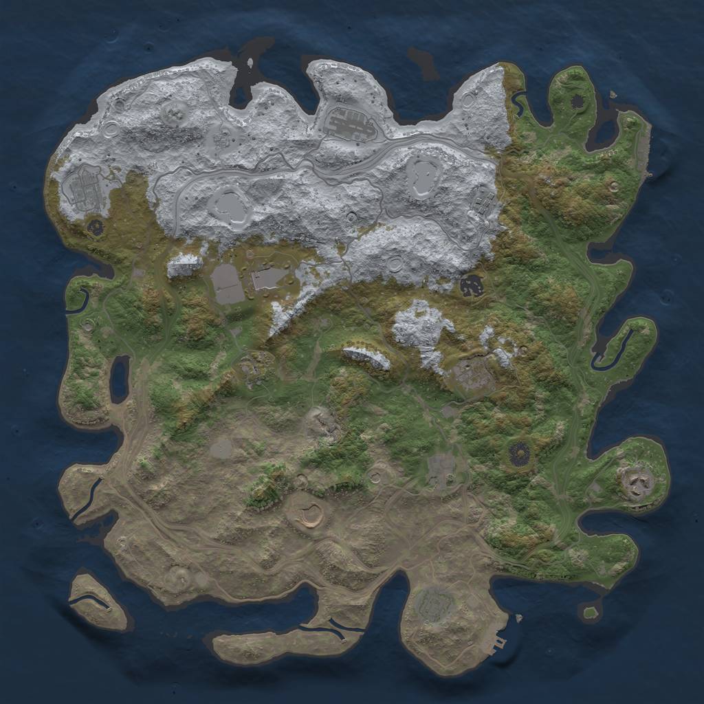Rust Map: Procedural Map, Size: 4500, Seed: 1534482875, 20 Monuments