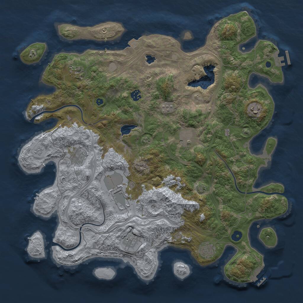 Rust Map: Procedural Map, Size: 4300, Seed: 1612381420, 15 Monuments
