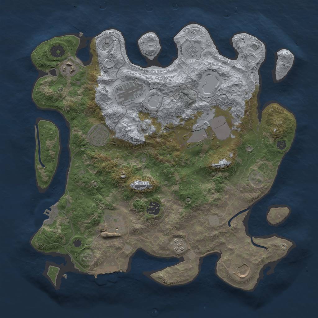 Rust Map: Procedural Map, Size: 3500, Seed: 59140191, 15 Monuments