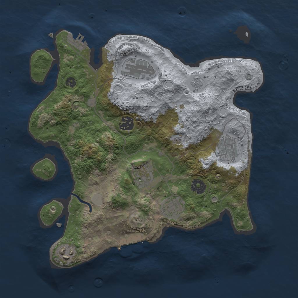 Rust Map: Procedural Map, Size: 3000, Seed: 48457, 15 Monuments