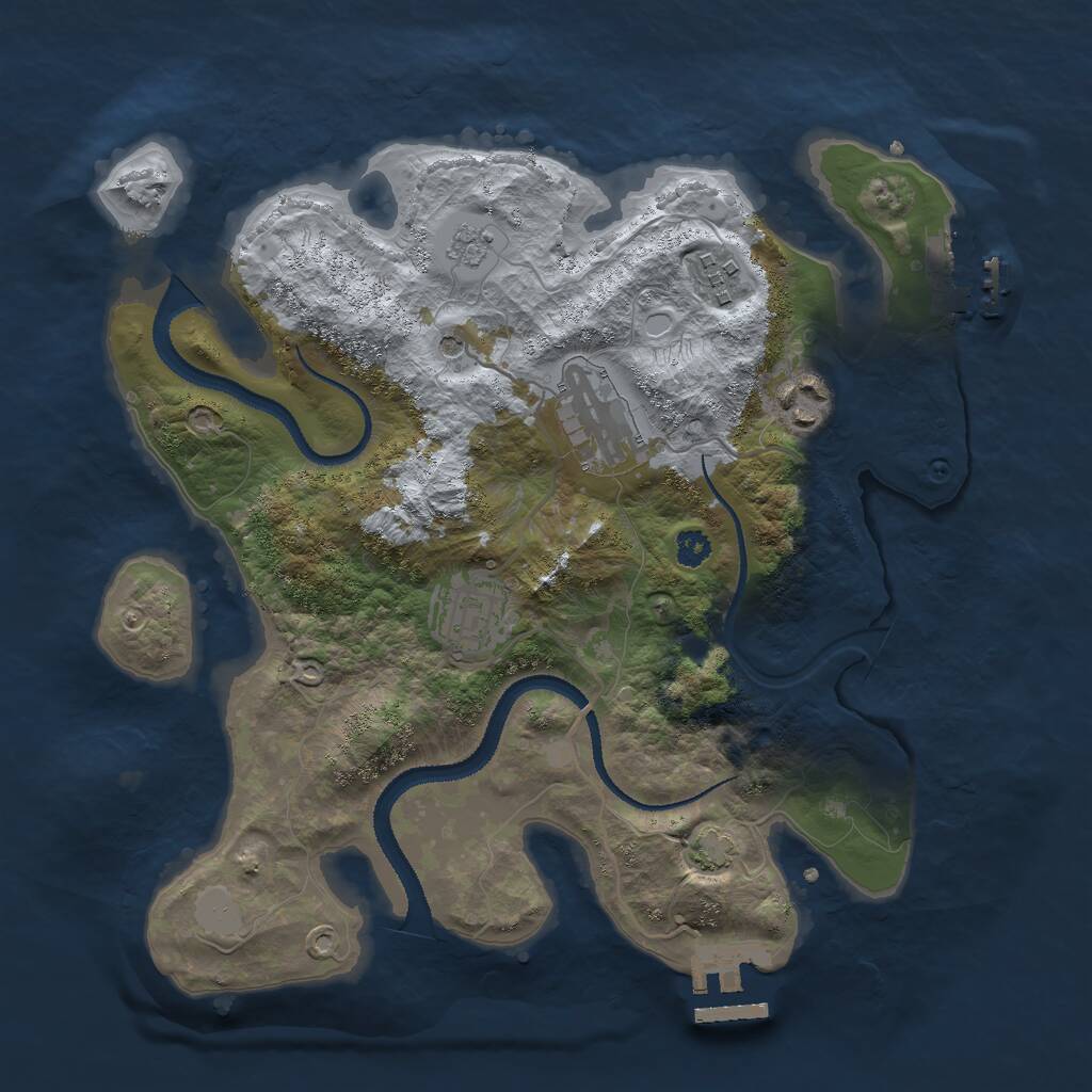 Rust Map: Procedural Map, Size: 3000, Seed: 49569368, 10 Monuments