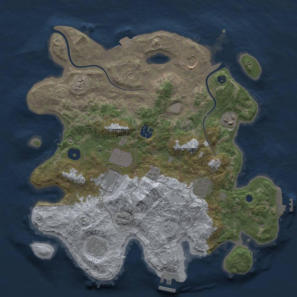 Rust Map: Procedural Map, Size: 3550, Seed: 20221208, 13 Monuments