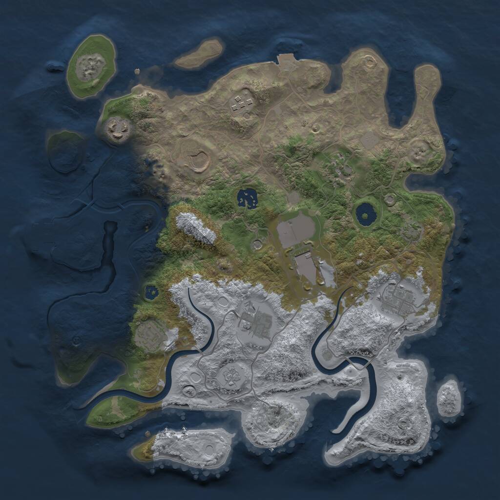 Rust Map: Procedural Map, Size: 3500, Seed: 1547325960, 14 Monuments