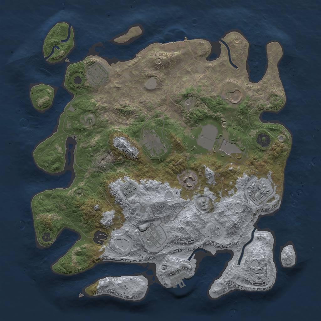 Rust Map: Procedural Map, Size: 3500, Seed: 1547325960, 16 Monuments