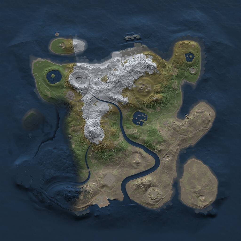 Rust Map: Procedural Map, Size: 2500, Seed: 1627680929, 6 Monuments