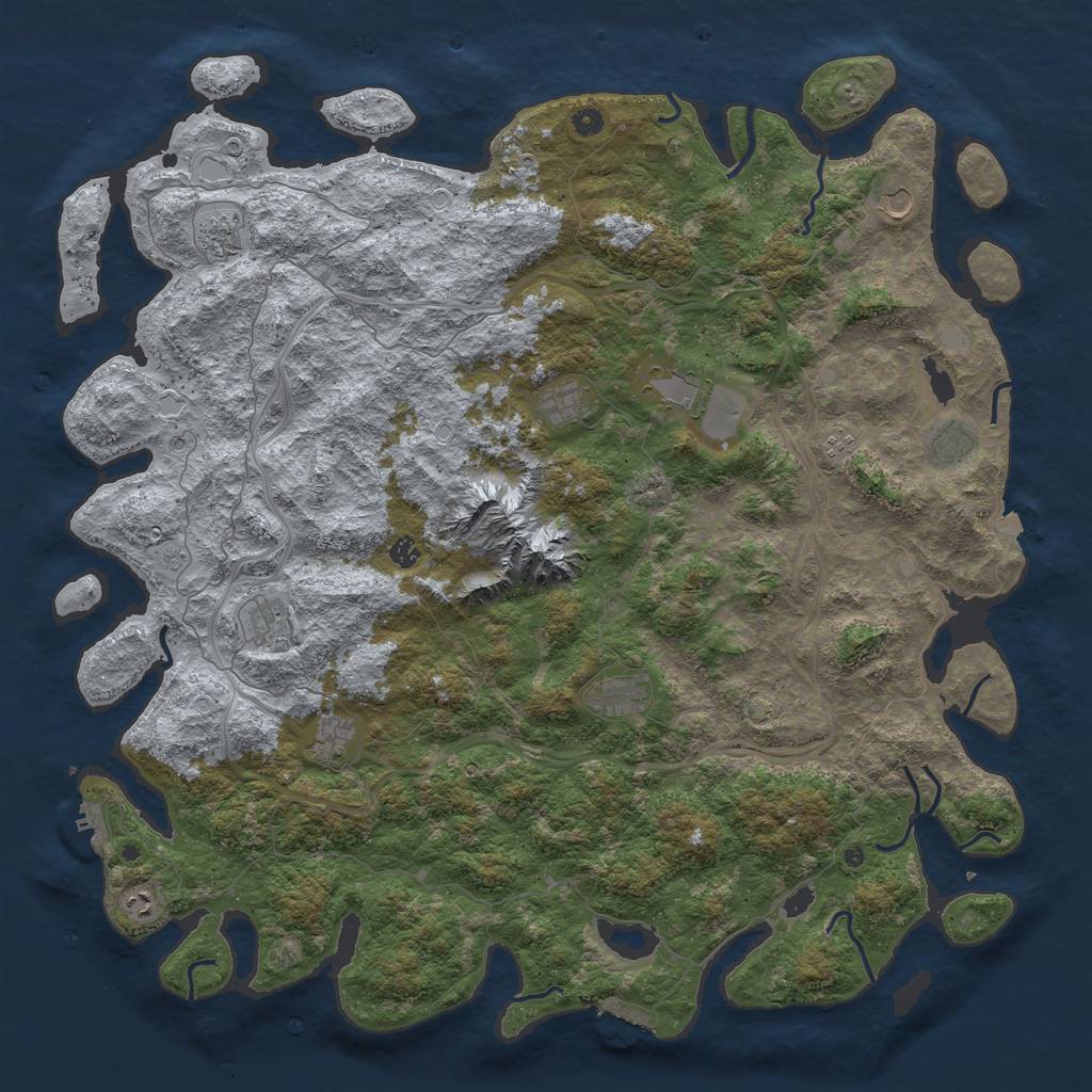 Rust Map: Procedural Map, Size: 5500, Seed: 612351, 19 Monuments