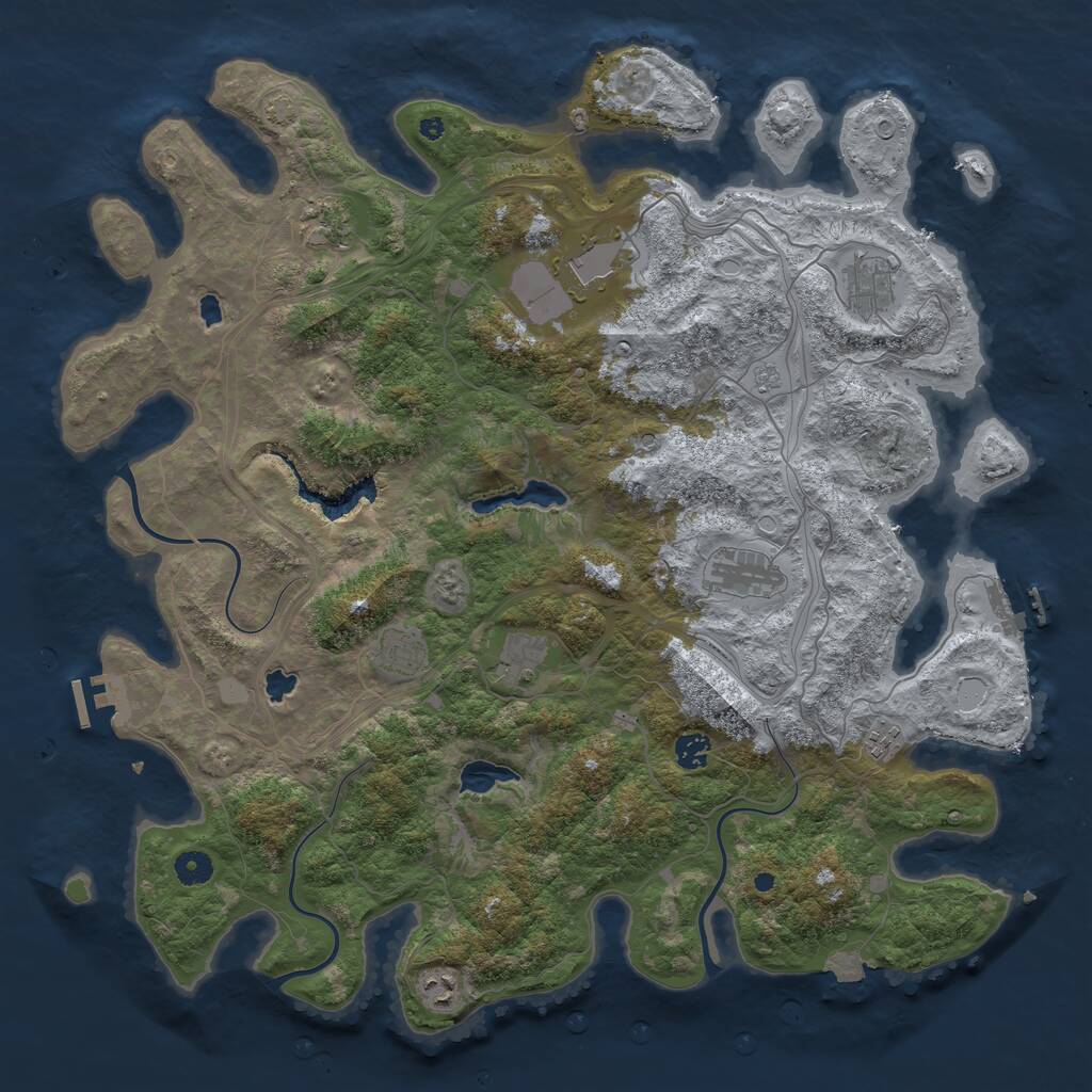 Rust Map: Procedural Map, Size: 4500, Seed: 532778, 15 Monuments