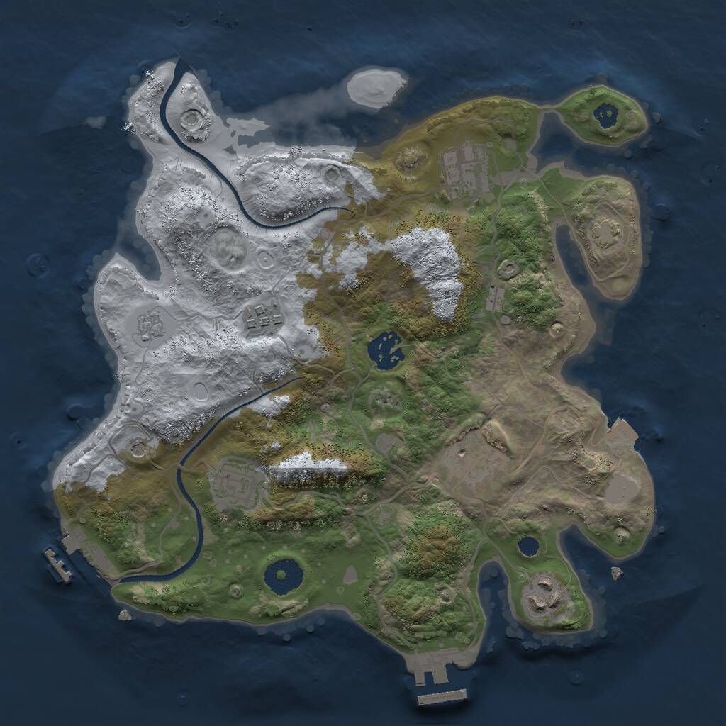 Rust Map: Procedural Map, Size: 3000, Seed: 1611037481, 12 Monuments