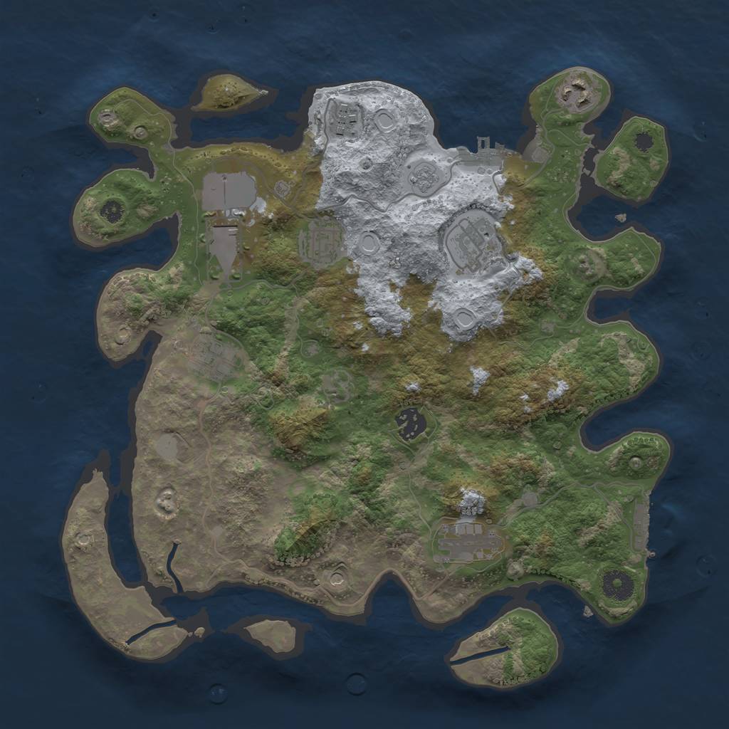 Rust Map: Procedural Map, Size: 3500, Seed: 19248, 17 Monuments